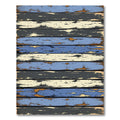 Distressed Wood Plank Blue Gray Beige Rug