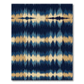 Deep Blue Golden Jagged Stripes Rug
