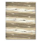 Neutral Earth Tone Streaked Horizontal Stripe Rug