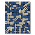 Abstract Navy and Cream Woven Weave Rug