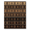 Golden Brown Geometric Floral Bands Rug