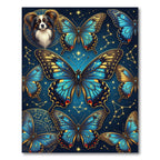 Celestial Blue Butterfly Constellation Art Rug