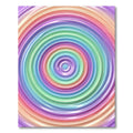 Vibrant Iridescent Rainbow Ripple Circular Rug