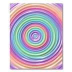 Vibrant Iridescent Rainbow Ripple Circular Rug
