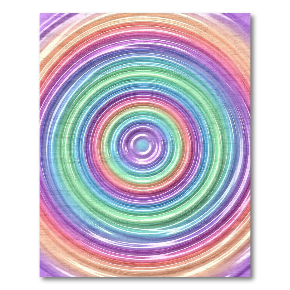 Vibrant Iridescent Rainbow Ripple Circular Rug