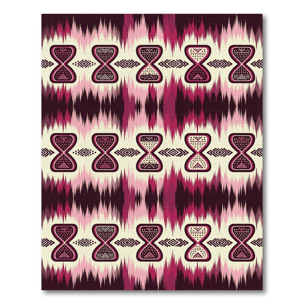 Crimson Hourglass Ikat Inspired Rug