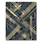 Modern Cream and Charcoal Geometric Lines Rug