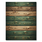Rustic Green and Brown Weathered Wood Rug
