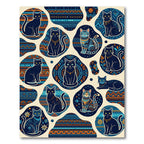Enchanted Midnight Cat Folk Art Tapestry Rug