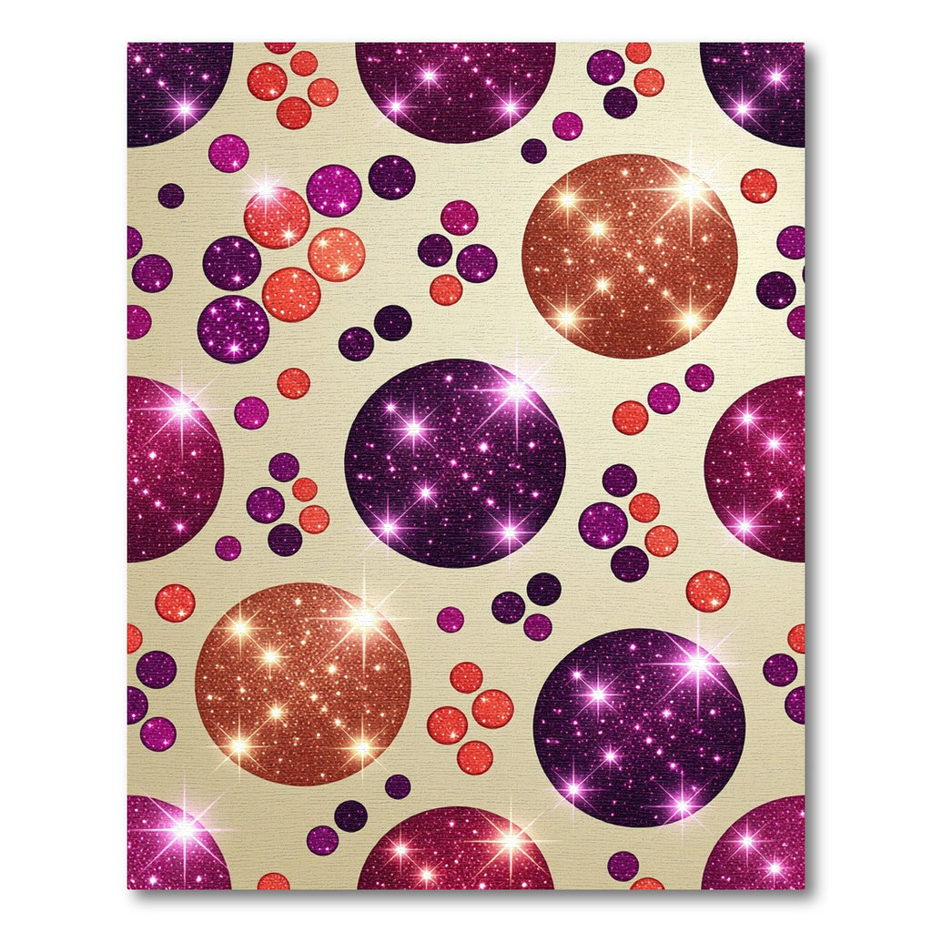 Glittering Circles Crimson Purple Gold Rug
