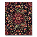 Red And Gold Floral Mandala Rug