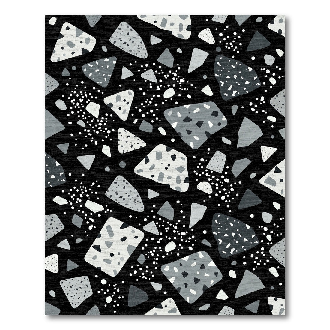 Monochrome Terrazzo Stone Scatter Rug