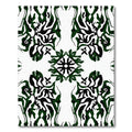 Abstract Emerald Black White Symmetry Rug