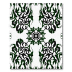 Abstract Emerald Black White Symmetry Rug