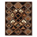 Earthy Brown Geometric Diamond Arrow Rug