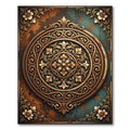 Golden Ornate Filigree Circular Medallion Rug