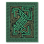 Luminous Emerald Greek Key Maze Rug