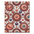 Terracotta Seashell Medallion Star Coastal Art Rug