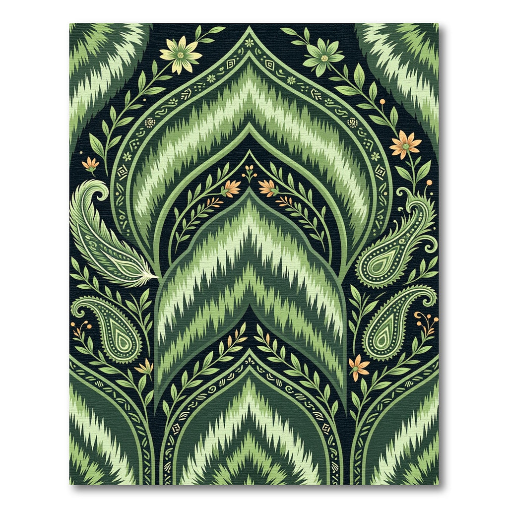 Emerald Paisley Floral Arch Rug