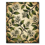Vintage Botanical Jasmine Ivory Shabby Rug