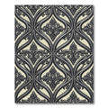 Elegant Charcoal Gray Damask Scroll Rug