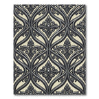 Elegant Charcoal Gray Damask Scroll Rug