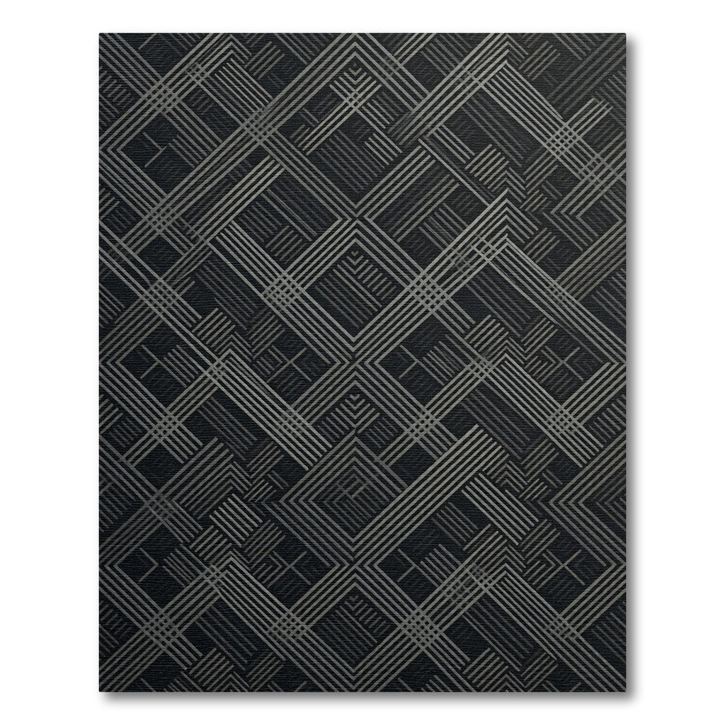 Sophisticated Gray Geometric Intersecting Lines Rug