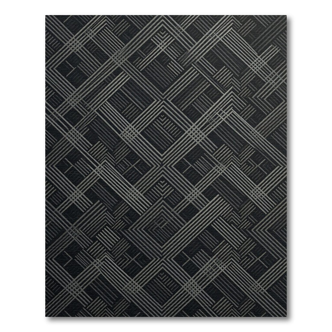 Sophisticated Gray Geometric Intersecting Lines Rug