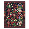 Vibrant Floral Vases Dark Backdrop Rug