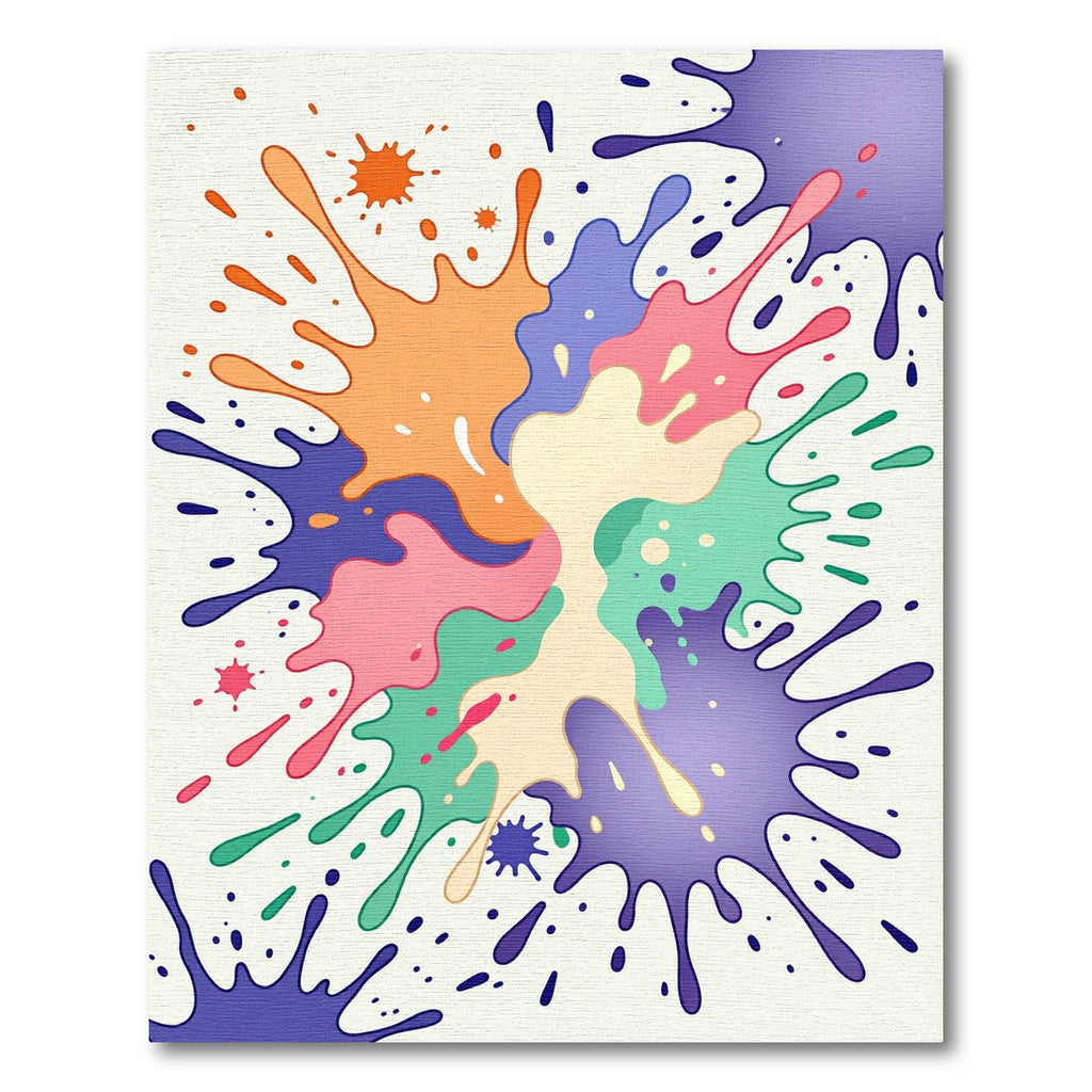 Vibrant Paint Splatter Abstract Splash Rug