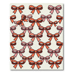 Playful Coral and Pink Bow Ribbon Rug