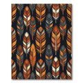 Earthy Feather Boho Fall Area Rug