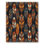 Earthy Feather Boho Fall Area Rug