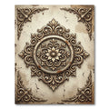Ornate Antique Beige Floral Medallion Rug