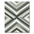 Modern Gray Geometric Chevron Accent Rug