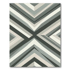 Modern Gray Geometric Chevron Accent Rug