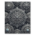 Metallic Silver Celestial Mandala Medallion Rug