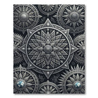 Metallic Silver Celestial Mandala Medallion Rug
