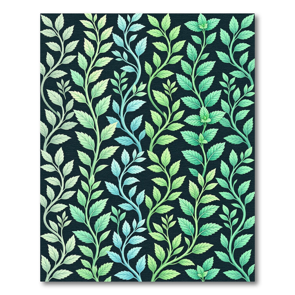 Verdant Leafy Vine Gradient Rug