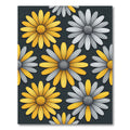 Yellow and Gray Daisy Floral Meadow Rug