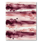 Crimson Blush Watercolor Stripe Array Rug