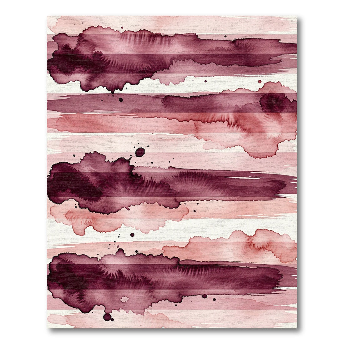 Crimson Blush Watercolor Stripe Array Rug