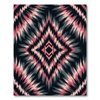 Bold Pink and Gray Geometric Ikat Rug
