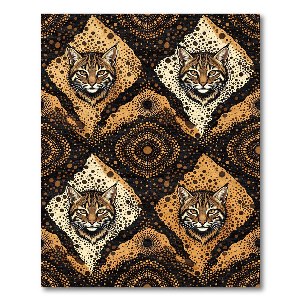 Golden Feline Dot Medallion Rug