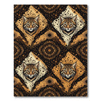Golden Feline Dot Medallion Rug
