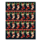 Red Cream Christmas Stocking Holiday Rug