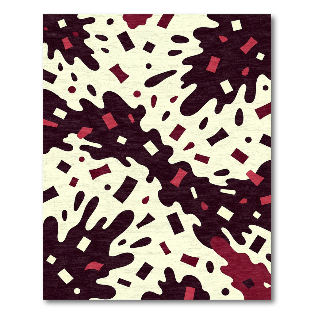 Crimson Cream Splatter Confetti Elements Rug
