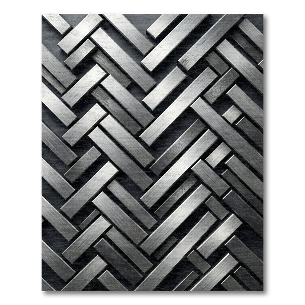 Silver Metallic Herringbone Weave Rug