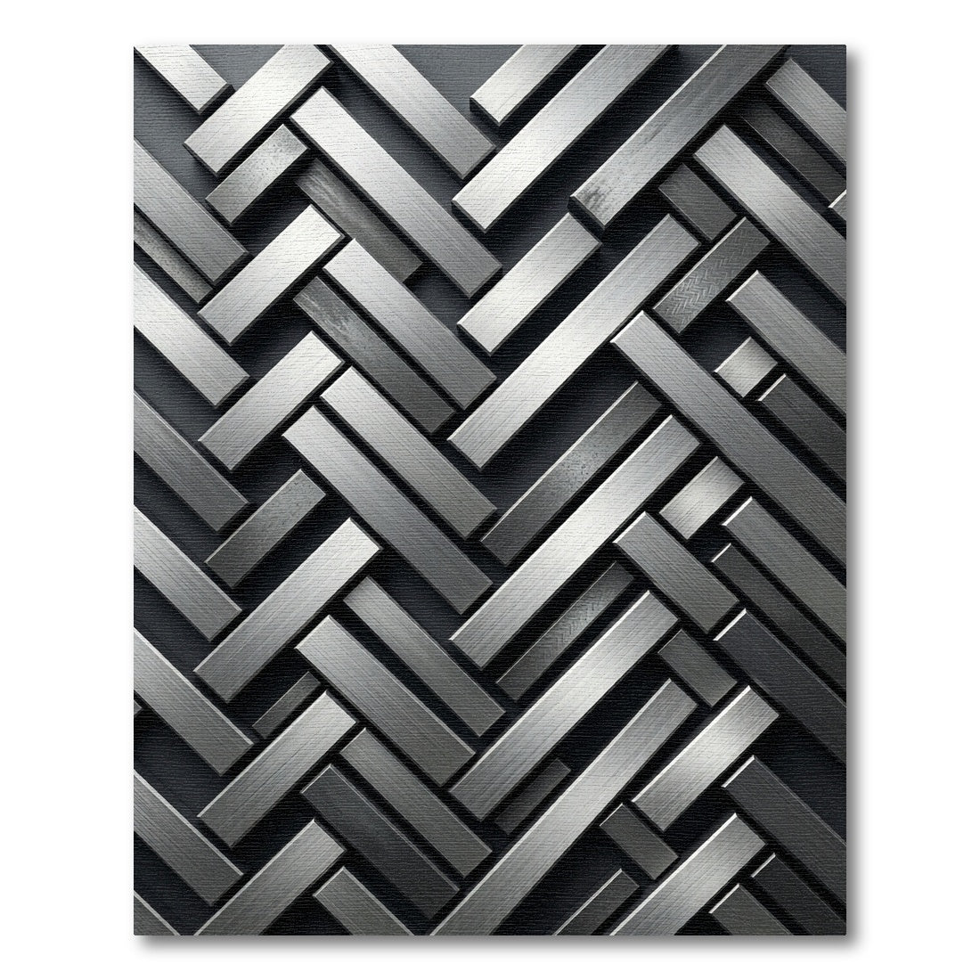 Silver Metallic Herringbone Weave Rug