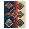 Geometric Navy Crimson Diamond Art Rug